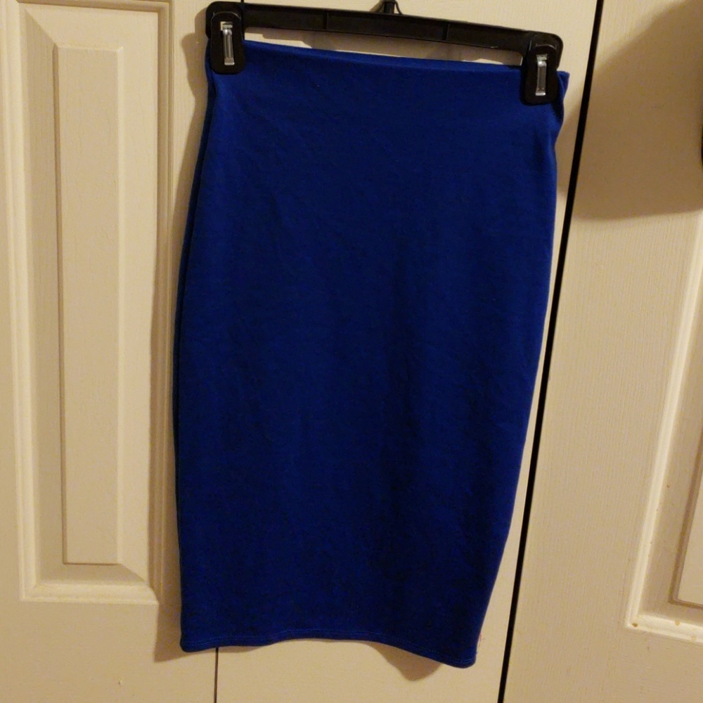 Blue pencil skirt